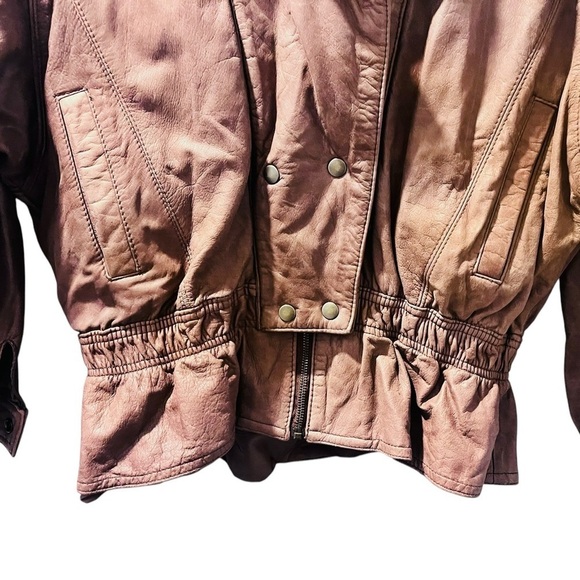 Adventure Bound Vintage Leather Brown Jacket Thinsulate 90's Size Large Casual - Picture 3 of 8